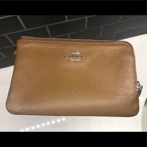 Coach double zipper wristlet